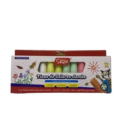 TIZA JUMBO COLOR 12 UNID CAJA SKOLE