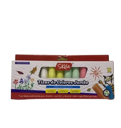 TIZA JUMBO COLOR 12 UNID CAJA SKOLE