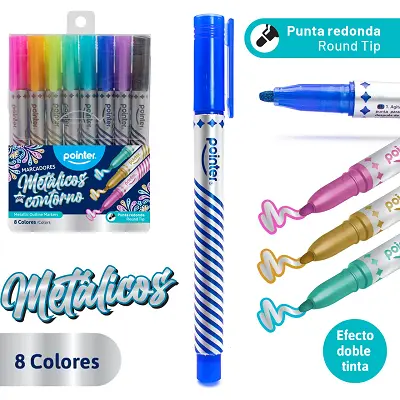 MARCADOR METALIZADO 8 POINTER