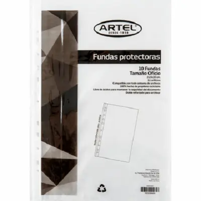 FUNDA PLASTICA OFICIO ARTEL 10 UNID
