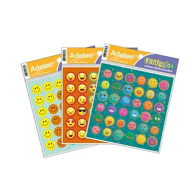 ETIQUETA ADHESIVA ESCOLAR DISEÑO CARITAS