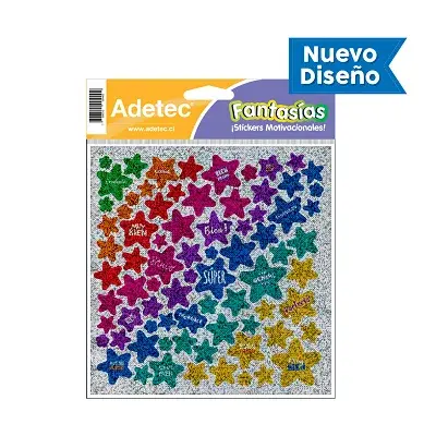 ETIQUETA ADHESIVA ESCOLAR DISEÑO ESTRELLITAS