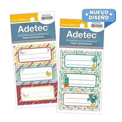 ETIQUETA ESCOLAR DISEÑO JUVENIL 35X70 MM