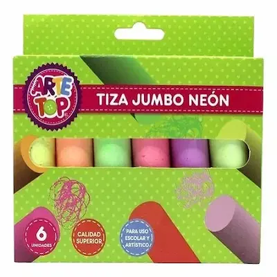 TIZA JUMBO ARTE TOP 6 UNID NEON