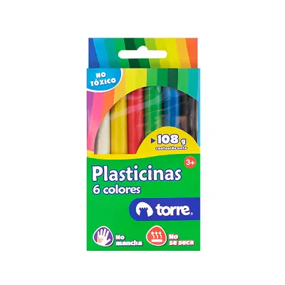 PLASTICINA TORRE 6 COL.
