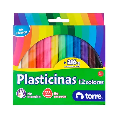 PLASTICINA TORRE 12 COL.