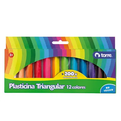 PLASTICINA TRIANGULAR 12 COL. TORRE