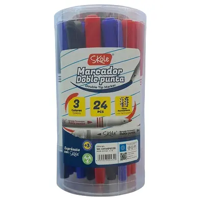 MARCADOR DOBLE PUNTA COLOR SKOLE